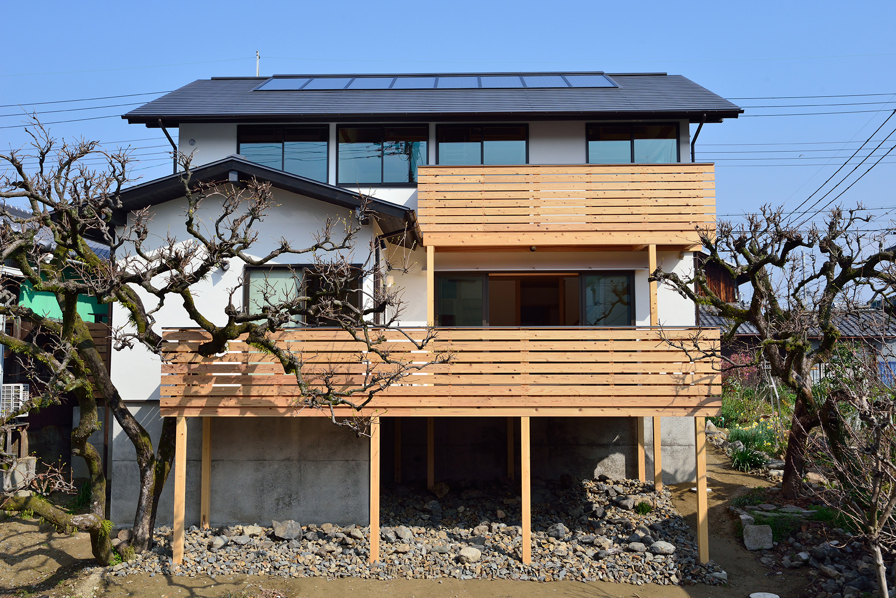 京都市「赤松の丸太梁がある力強い家」